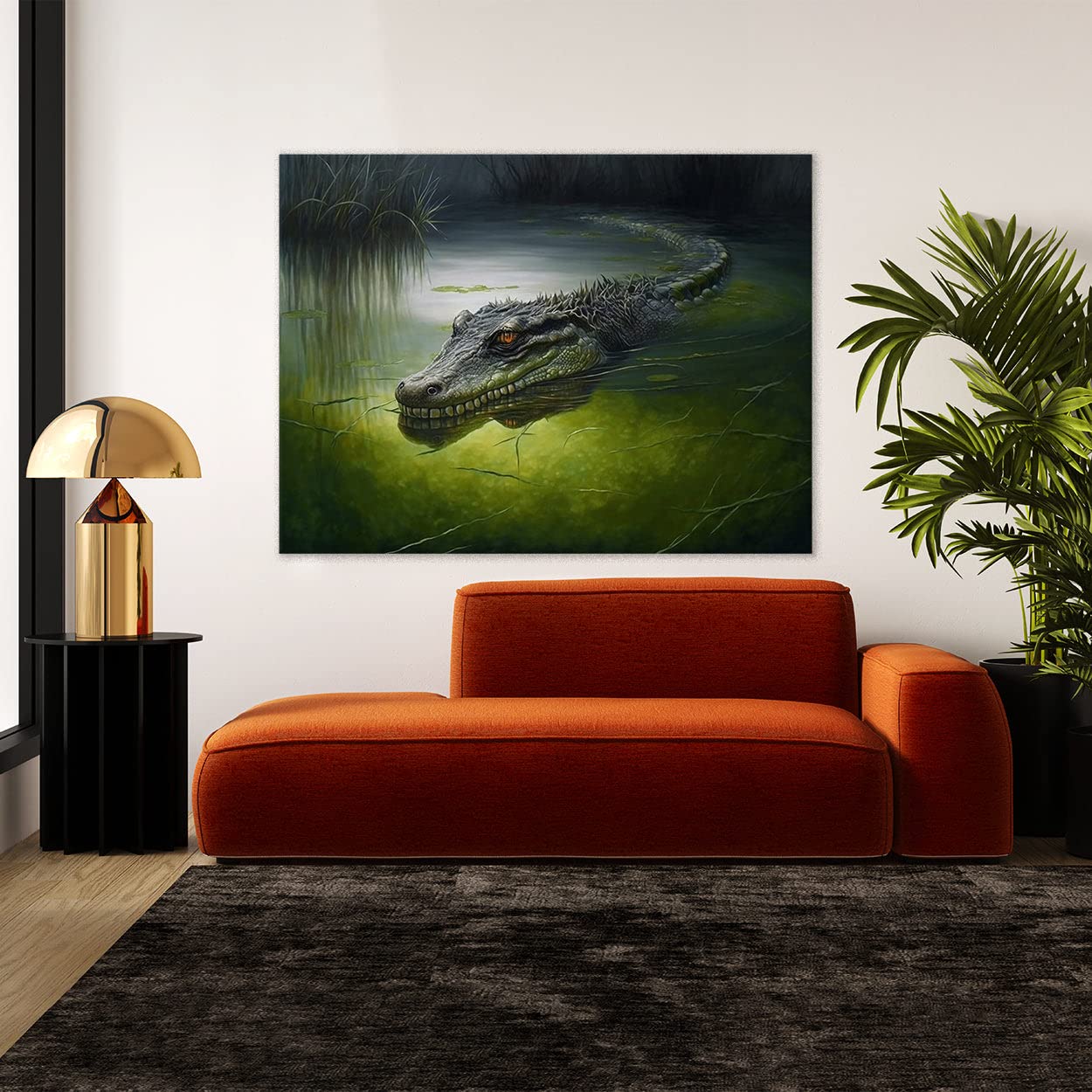 Amazon.com: Sense Canvas Alligator In Murky Swamp 2 Canvas Art